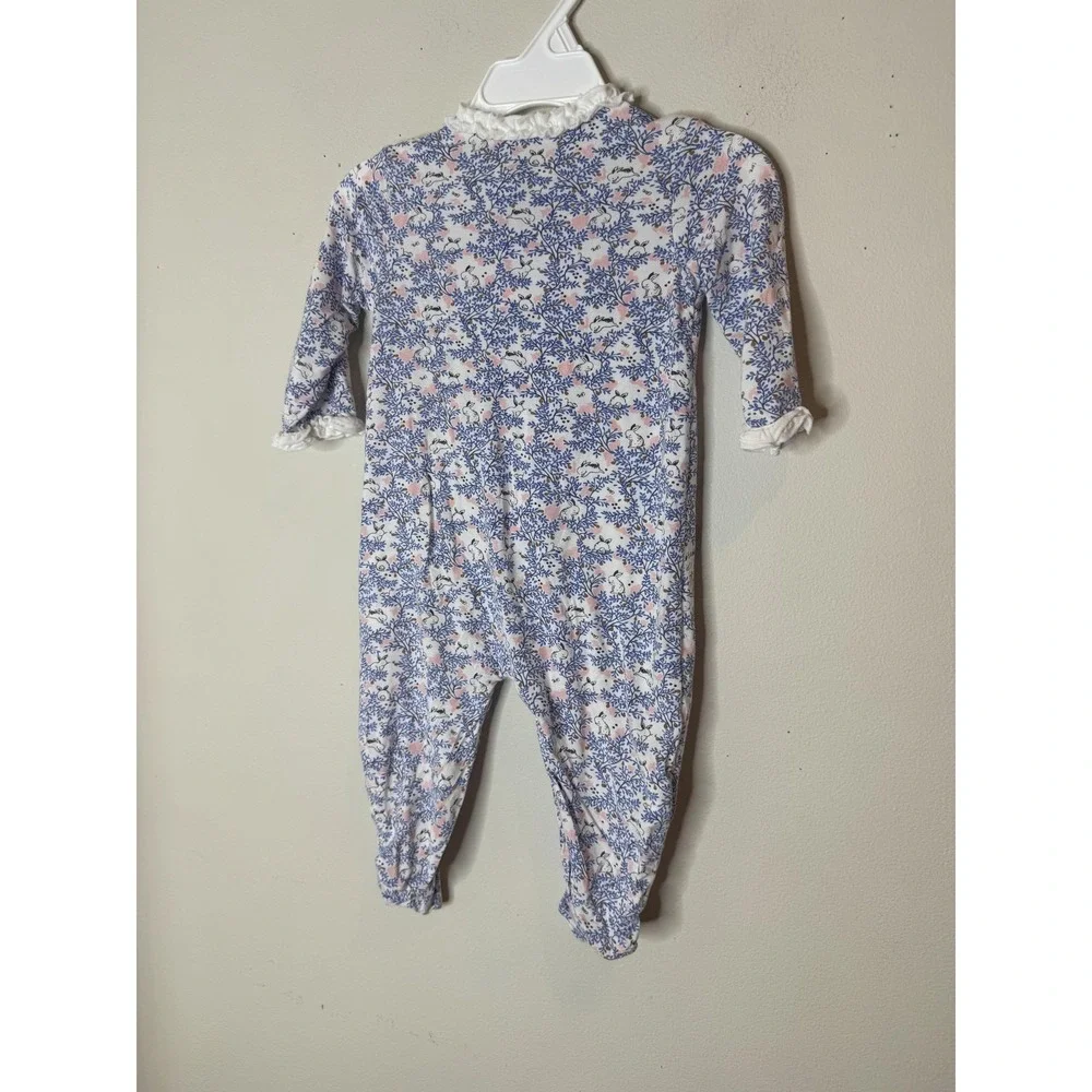 Magnetic Me Sleeper Baby Girls 3-6 Months Blue Bunny Floral Modal Magnetic